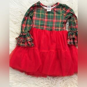 Plaid and Red Kids Holiday Dress